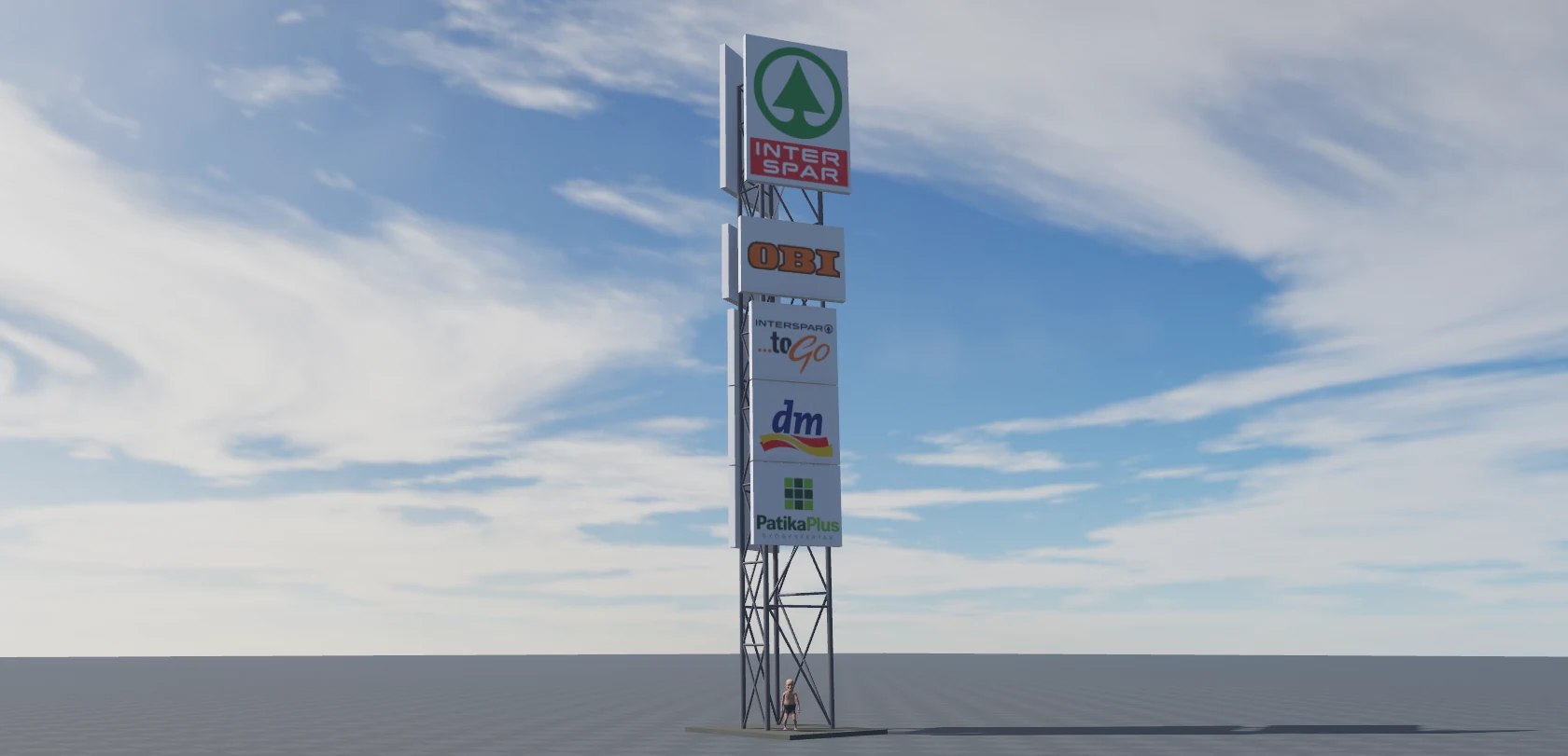 Retail sign tower