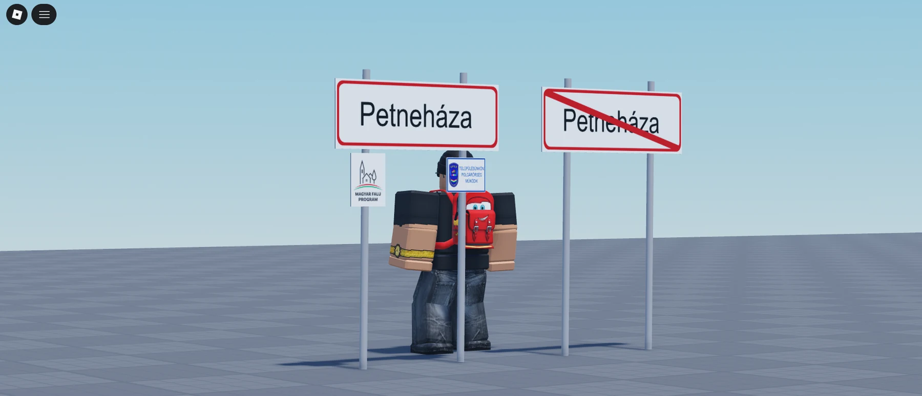 Town entry and exit signs