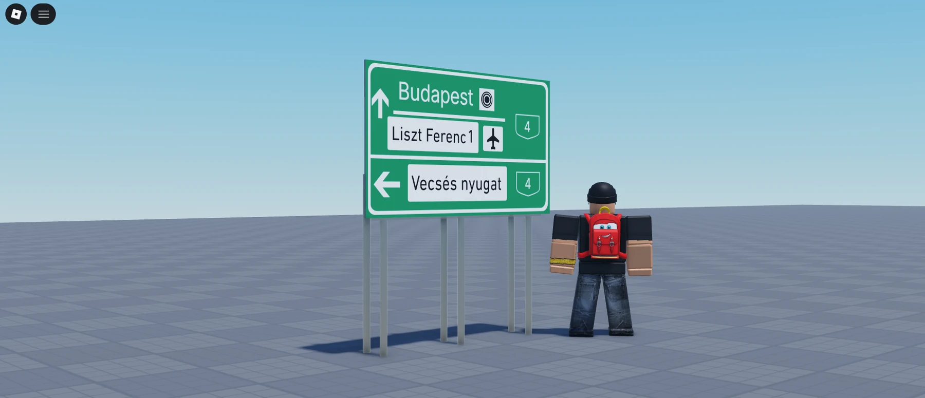 Budapest directional sign